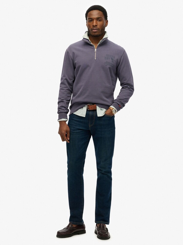 Superdry Purple Athletic Essentials Half Zip Sweatshirt - Image 1 of 4
