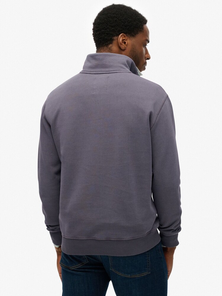 Superdry Purple Athletic Essentials Half Zip Sweatshirt - Image 2 of 4