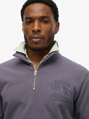 Superdry Purple Athletic Essentials Half Zip Sweatshirt - Image 3 of 4