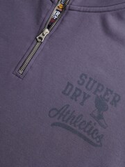 Superdry Purple Athletic Essentials Half Zip Sweatshirt - Image 4 of 4