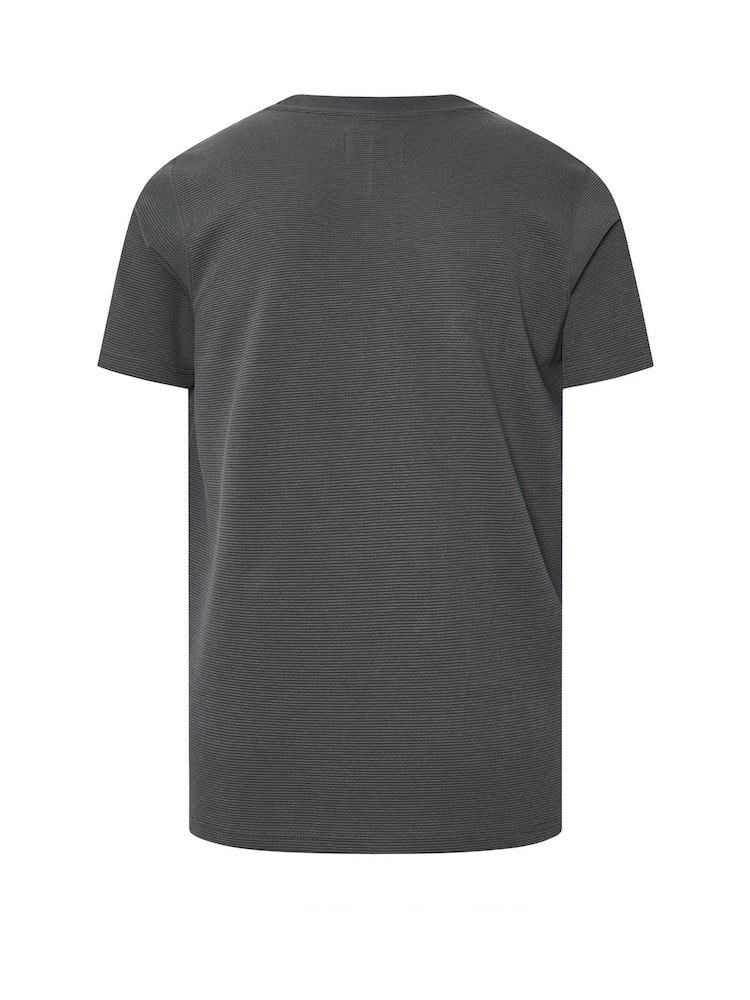 BadRhino Big & Tall Grey Ottoman Ribbed T-Shirt - Image 6 of 6 BadRhino Big & Tall Grey Ottoman Ribbed T-Shirt - Image 6 of 6