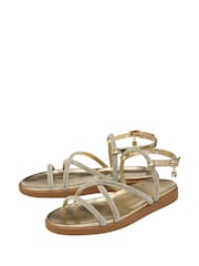 Lotus Gold Diamante Wedge Sandals - Image 2 of 4