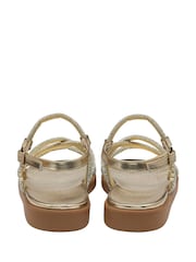 Lotus Gold Diamante Wedge Sandals - Image 3 of 4