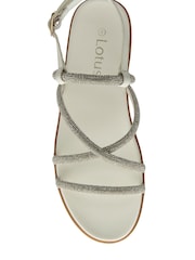 Lotus White Diamante Wedge Sandals - Image 4 of 4