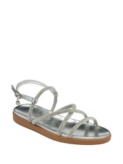 Lotus Silver Diamante Wedge Sandals - Image 1 of 4