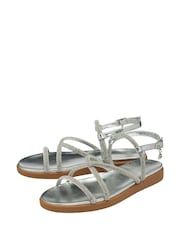 Lotus Silver Diamante Wedge Sandals - Image 2 of 4