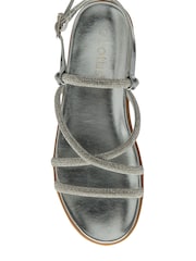 Lotus Silver Diamante Wedge Sandals - Image 4 of 4