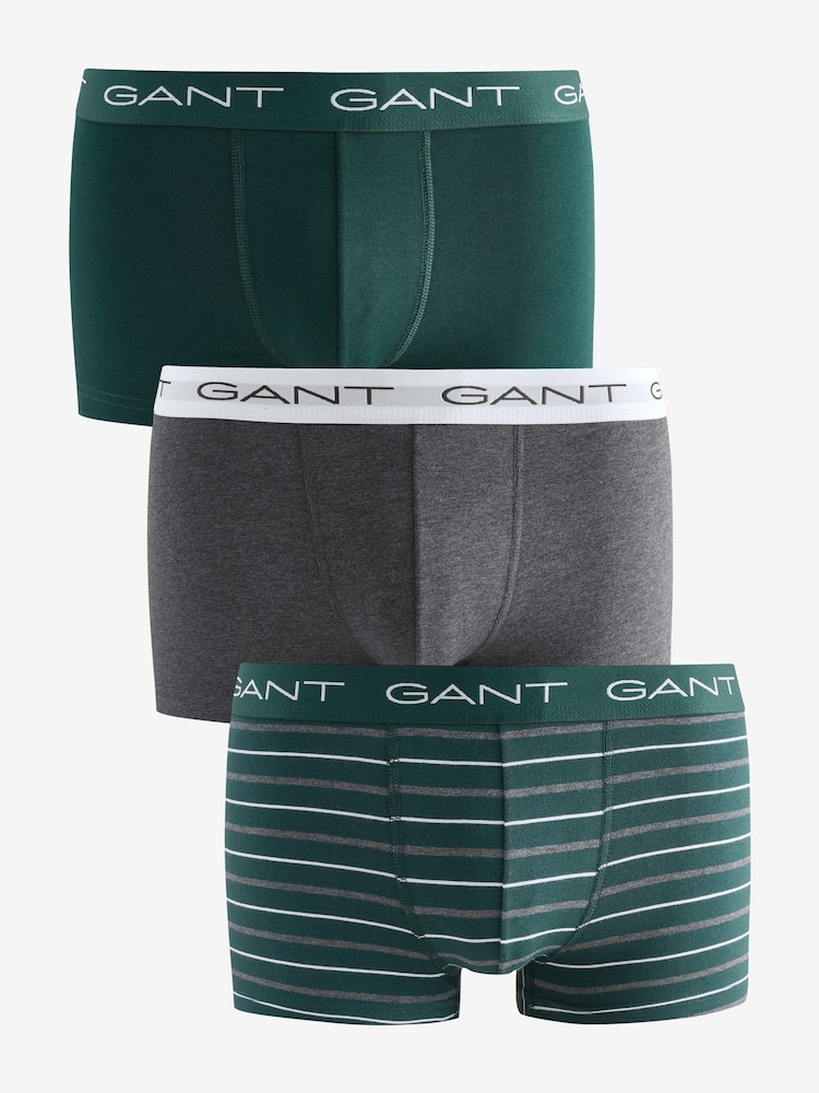 GANT Green Stripe Stretch Cotton Boxers 3 Pack - Image 2 of 8