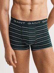 GANT Green Stripe Stretch Cotton Boxers 3 Pack - Image 8 of 8
