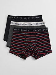 GANT Black Stripe Stretch Cotton Boxers 3 Pack - Image 1 of 8