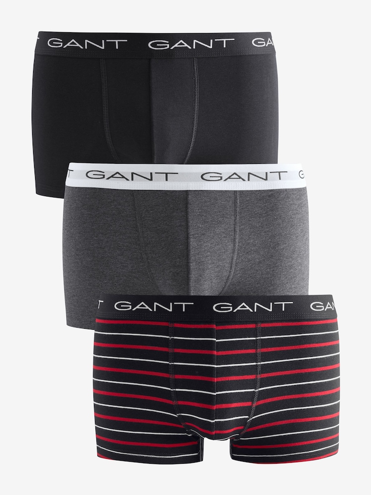GANT Black Stripe Stretch Cotton Boxers 3 Pack - Image 2 of 8