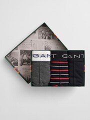 GANT Black Stripe Stretch Cotton Boxers 3 Pack - Image 6 of 8