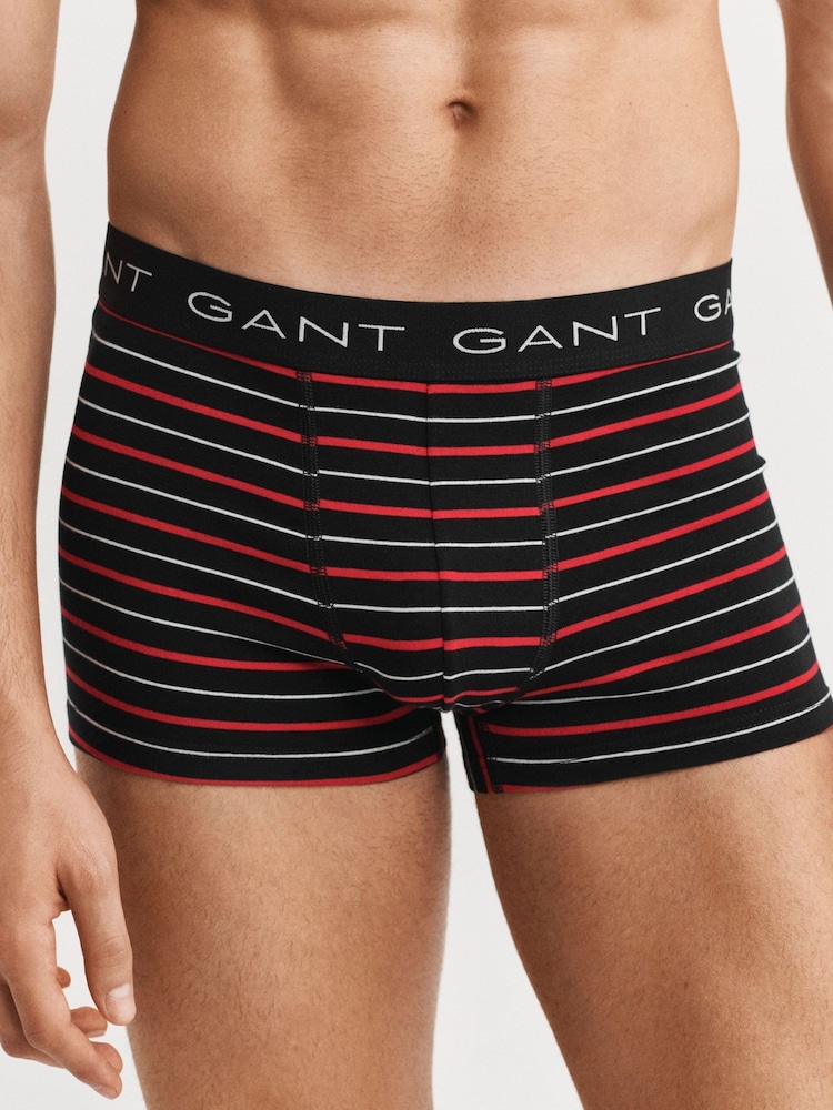 GANT Black Stripe Stretch Cotton Boxers 3 Pack - Image 8 of 8
