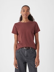Hush Brown Slim Cotton T-Shirt - Image 1 of 5