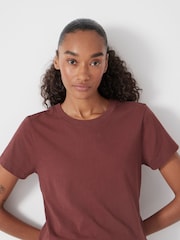 Hush Brown Slim Cotton T-Shirt - Image 4 of 5