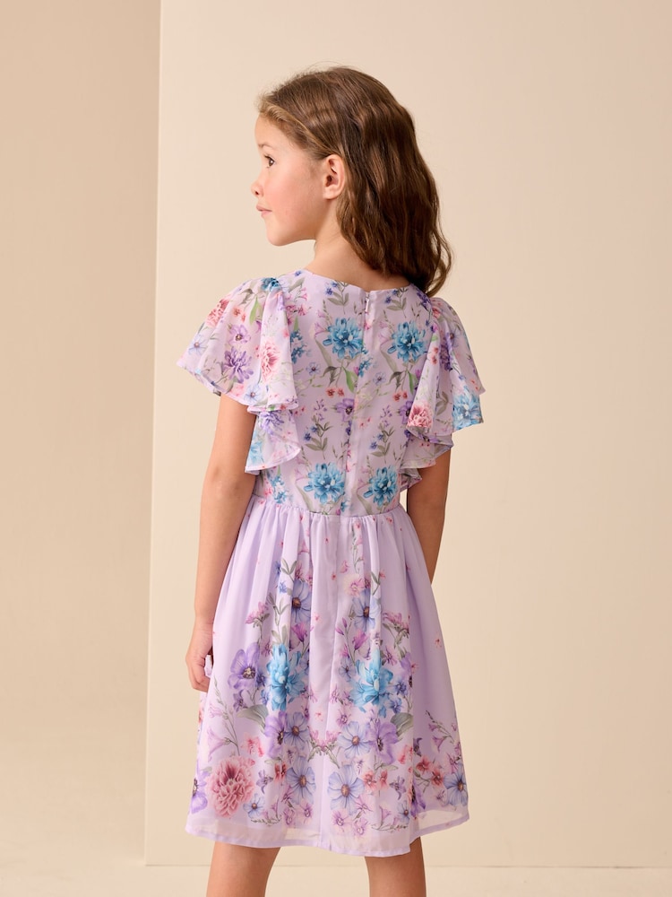 Lilac Purple Embellished Occasion Dress (3-16yrs) - Image 2 of 4