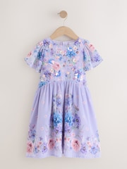 Lilac Purple Embellished Occasion Dress (3-16yrs) - Image 5 of 8