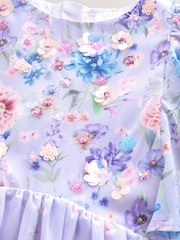 Lilac Purple Embellished Occasion Dress (3-16yrs) - Image 7 of 8