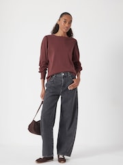 Hush Brown Emily Puff Sleeve Jersey Top - Image 2 of 5