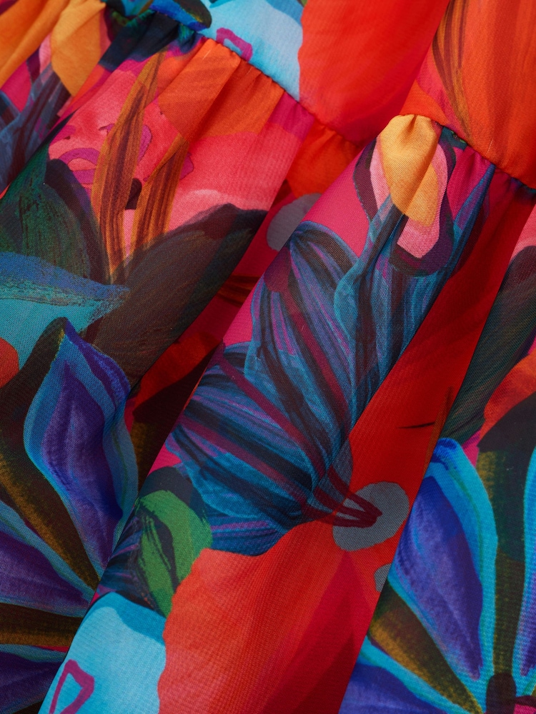 Multi Bright Floral Ruffle Occasion Dress (3-16yrs) - Image 10 of 10