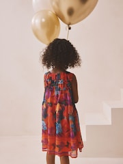 Multi Bright Floral Ruffle Occasion Dress (3-16yrs) - Image 2 of 10