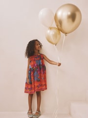 Multi Bright Floral Ruffle Occasion Dress (3-16yrs) - Image 4 of 10