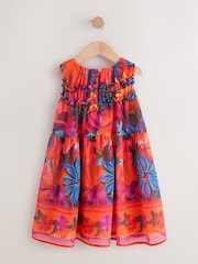 Multi Bright Floral Ruffle Occasion Dress (3-16yrs) - Image 6 of 10