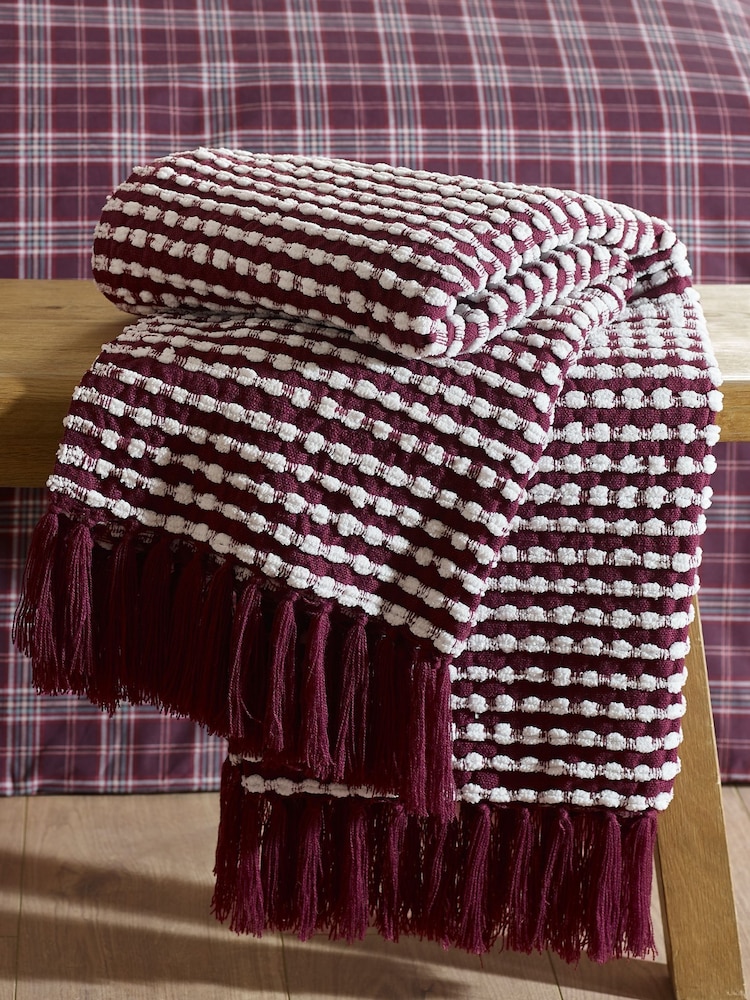 Catherine Lansfield Stab Stitch Blanket Throw - صورة 1 من 4