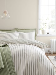 Bianca Green Hampton Stripe Cotton Reversible Duvet Cover Set - Image 1 of 6