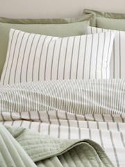 Bianca Green Hampton Stripe Cotton Reversible Duvet Cover Set - Image 4 of 6