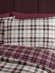 Catherine Lansfield Plum Kelso Check Easy Care Duvet Cover and Pillowcase Set - Image 4 of 5