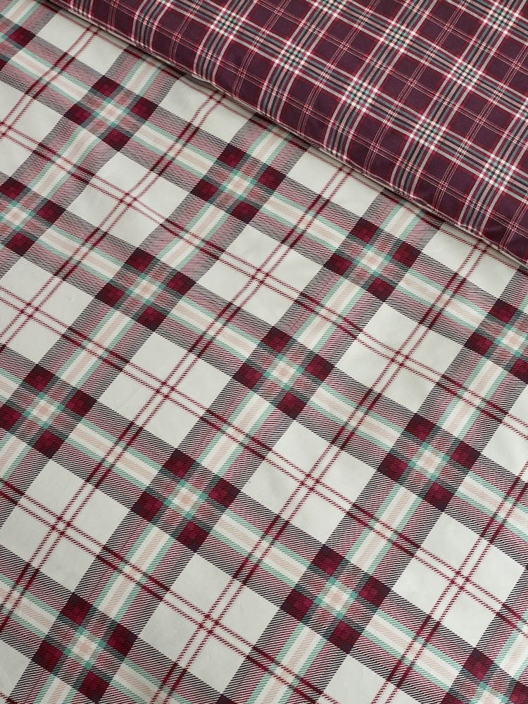 Catherine Lansfield Plum Kelso Check Easy Care Duvet Cover and Pillowcase Set - Image 5 of 5