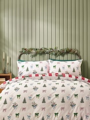 Catherine Lansfield Red Christmas Stripe Reversible Duvet Cover Set - Image 3 of 5