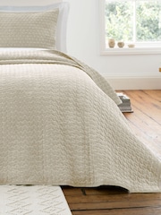 Bianca Natural Attica Velvet Embroidered Bedspread - Image 1 of 2