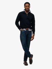 Superdry Blue Classic Essential Half Zip Jumper - Image 1 of 4