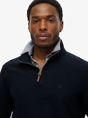 Superdry Blue Classic Essential Half Zip Jumper - Image 3 of 4