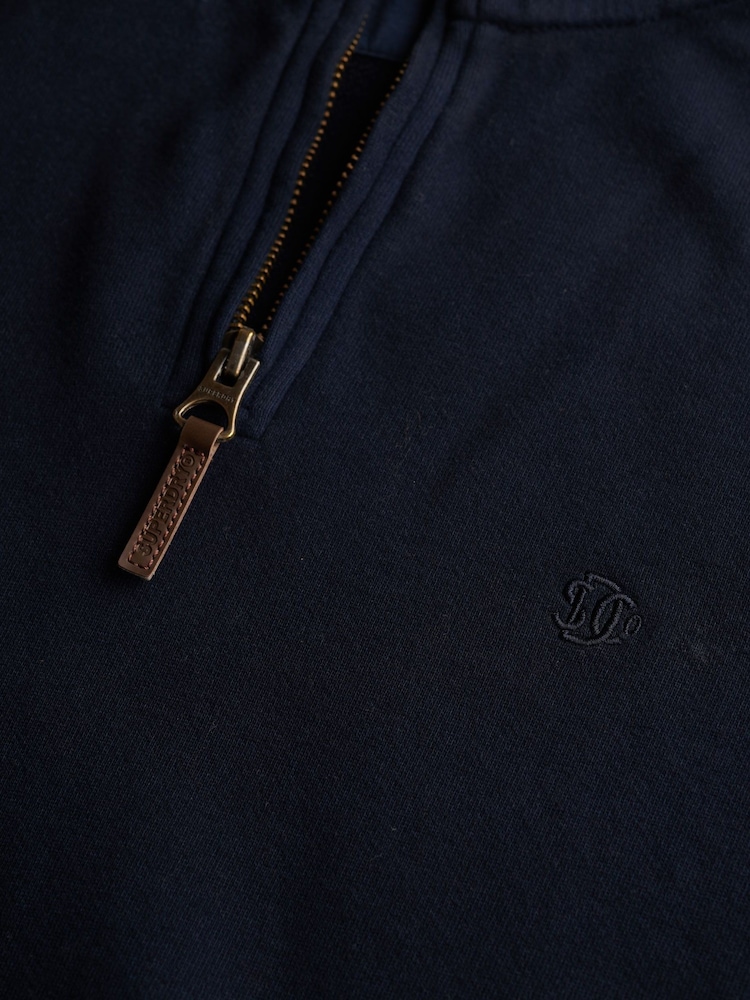 Superdry Blue Classic Essential Half Zip Jumper - Image 4 of 4