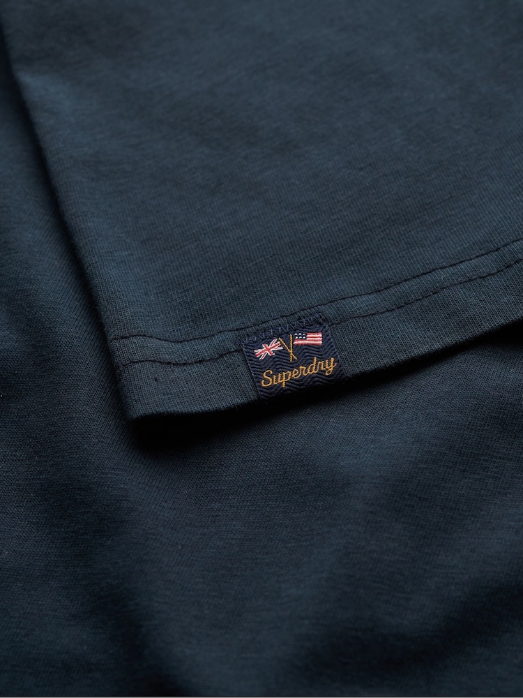 Superdry Blue Athletic Graphic Print Fitted T-Shirt - Image 4 of 4