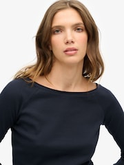 Superdry Blue Bardot Off Shoulder Top - Image 3 of 4