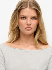 Superdry Grey Bardot Off Shoulder Top - Image 3 of 3