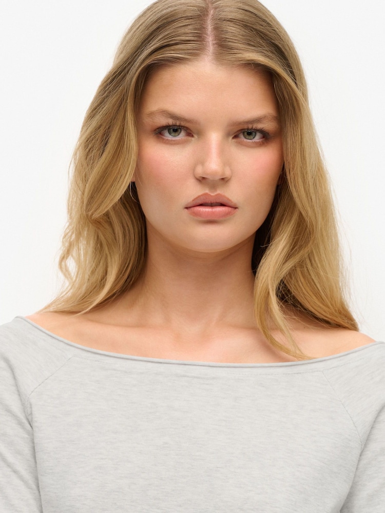 Superdry Grey Bardot Off Shoulder Top - Image 3 of 3