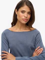 Superdry Blue Bardot Off Shoulder Top - Image 3 of 3