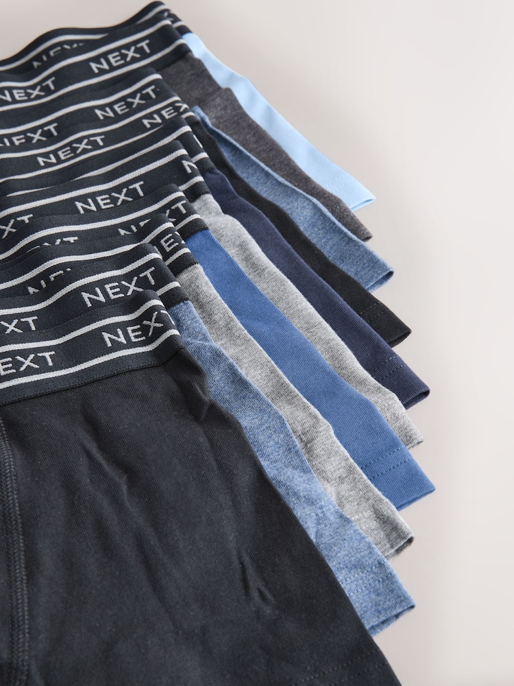 Blue with Double Stripe Waistband Trunks 10 Pack (1.5-16yrs) - Image 11 of 11