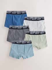 Blue/Green/Grey Trunks 5 Pack (1.5-16yrs) - Image 1 of 9