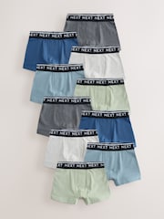 Blue/Green/Grey Trunks 10 Pack (1.5-16yrs) - Image 1 of 14