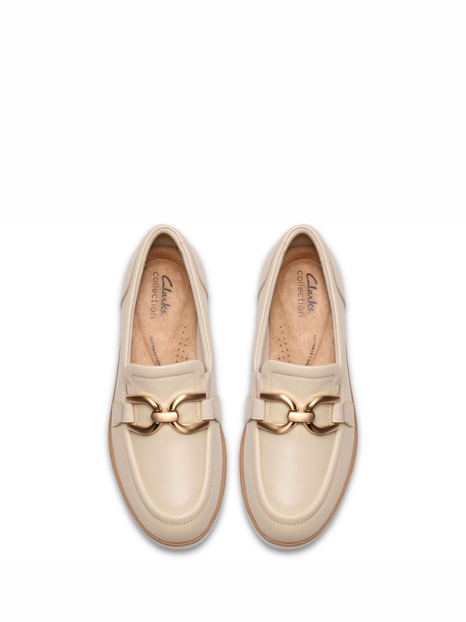 CLARKS モカシン ベージュ M 42cm Buy Clarks Cream Leather Zylah May Shoes from the Next UK online shop