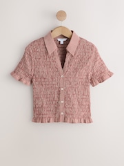 Rust Red Gingham Short Sleeved Shirt - Image 5 of 8