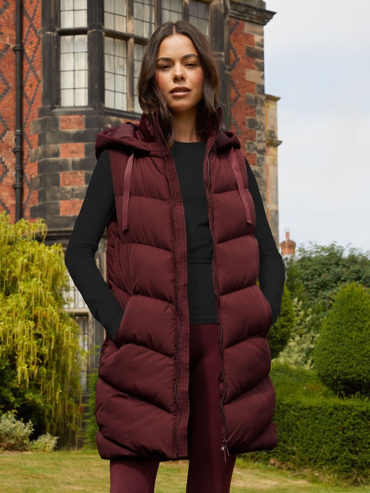 Threadbare Red Longline Padded Gilet - Image 1 of 5 Threadbare Red Longline Padded Gilet - Image 1 of 5