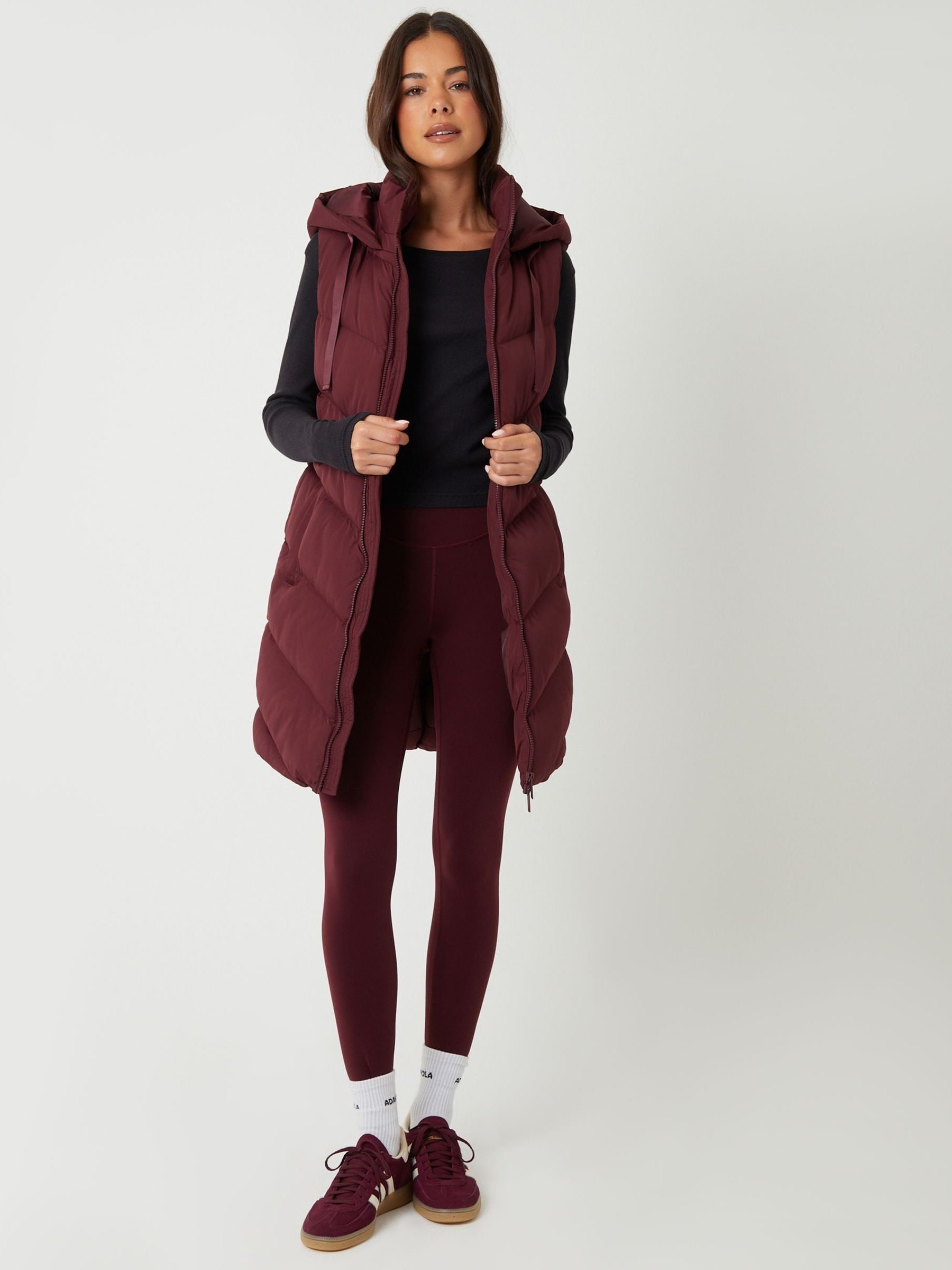 Buy Threadbare Burgundy Longline Padded Gilet from Next India