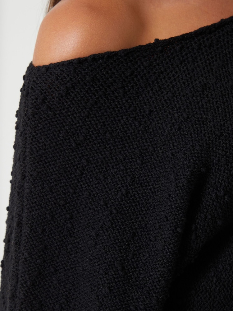 Threadbare Black Slash Neck Knit Jumper - Image 5 of 5 Threadbare Black Slash Neck Knit Jumper - Image 5 of 5